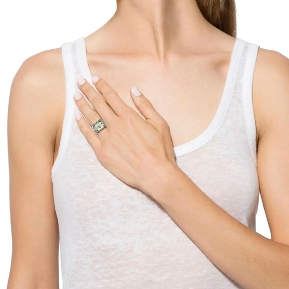 David Yurman Cushion Point Prasiolite Ring - Picture 15 of 16